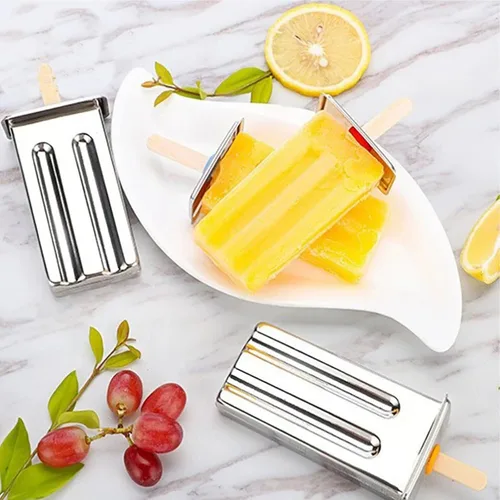 Miniatura 7 de Moldes de paletas de acero inoxidable, juego de 6 moldes para hacer helados, moldes de paletas caseras reutilizables de metal con palos y bolsas
