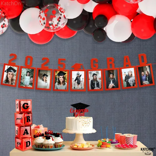 Miniatura 9 de KatchOn, Cartel de fotos de graduación rojo 2025 – grande, 10 pies, 2025 Cartel de graduación personalizado para la clase de 2025 Cartel
