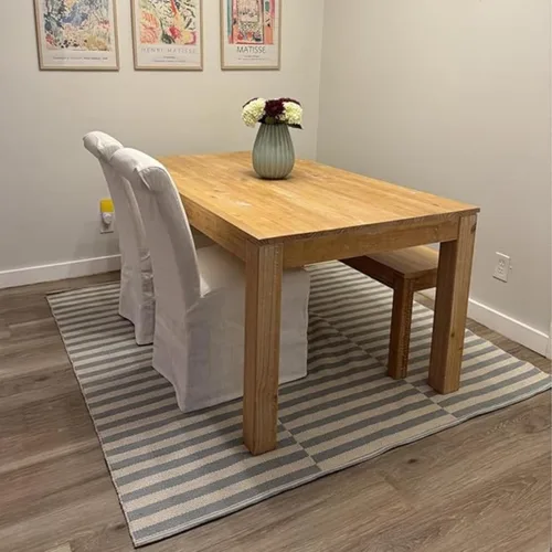 Miniatura 8 de Parsons - Juego de 2 sillas de comedor tapizadas con falda extraíble lavable, sillas de cocina con respaldo alto y patas de madera maciza, tela