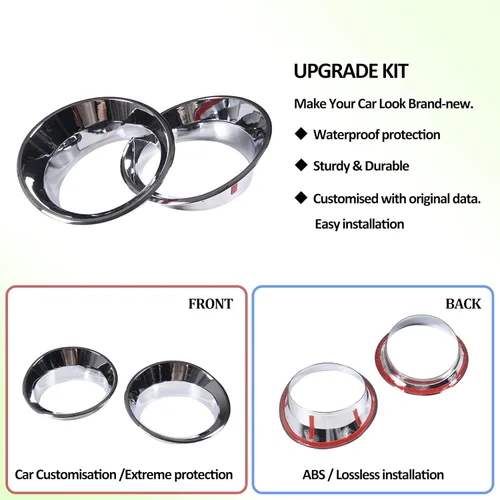 Miniatura 4 de Anillo de cubierta de lámpara antiniebla delantera para accesorios Hummer H3 2005-2009, protector de marco de lámpara antiniebla, parachoques