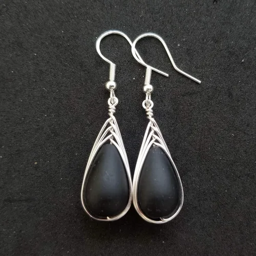 Miniatura 37 de Yinahawaii Handmade Sea Glass Earrings, Hawaiian Jewelry, Wire Braided Earrings Teardrop Earrings, Beach Jewelry Sea Glass Jewelry For Women Cobalt