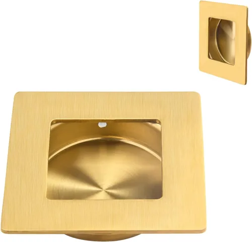 Miniatura 17 de HOMOTEK Paquete de 2 Manijas Redondas Deslizantes para Puerta de Armario Diámetro 2-1/2 pulgadas (65mm) Tiradores Empotrados Negros de Bolsillo