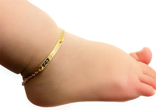 Heart Syndrome Personalized Baby Anklet 16K Plated Gold Rose Gold Silver Customized Kids Birthday Unique Gift New Born to Teen Kids Personalized gift