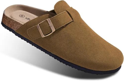 Miniatura 18 de BULLIANT Zuecos pantuflas sandalias de enfermería zapatos de trabajo para hombres y mujeres, parte superior con forro polar + plantilla de corcho