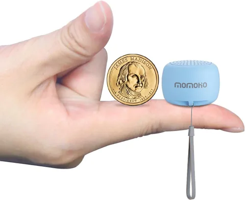Miniatura 9 de Altavoz Bluetooth pequeño, mini inalámbrico con obturador remoto, emparejamiento TWS, micrófono integrado, altavoz Bluetooth portátil para Rosa