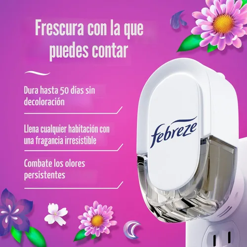 Miniatura 9 de Febreze Ambientador enchufable, repuesto de aceite perfumado que combate el olor, para el hogar, el baño y la cocina, de larga duración, gana brisa