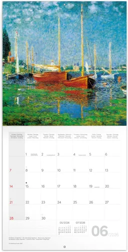 Miniatura 3 de Calendario 2025-2026 Claude Monet - Planificador de pared impresionista, organizador de obra maestra, calendario colgante de 16 meses, septiembre