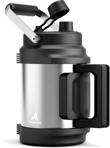 Miniatura 9 de Botella de agua aislada de 64 oz para gimnasio: tapa de boquilla de pajita 2 en 1, asa doble, a prueba de fugas, mantiene el frío 36H, jarra de agua