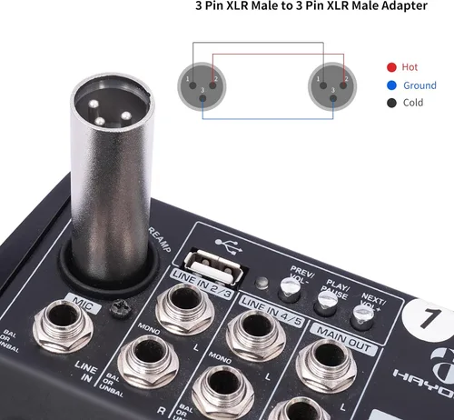 Miniatura 5 de Adaptador XLR macho a macho Acoplador de cambiador de género de 3 polos, extiende la longitud de los cables con enchufes XLR, micrófono, AES/EBU