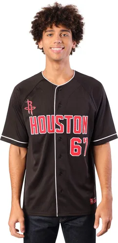 Miniatura 30 de Ultra Game Camiseta de béisbol oficial de la NBA con botones y botones para hombre Negro 23