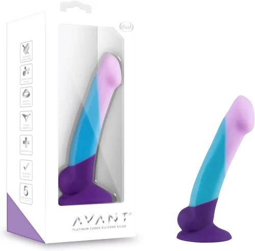 Miniatura 9 de Blush Avant D14 - Consolador curvo de corazón de oro de 6 pulgadas ~ Pene de silicona ultra suave para punto G y P ~ Arnés de ventosa compatible