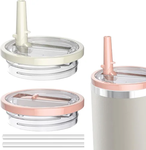 Miniatura 7 de 1 paquete de tapa con pajita abatible de 40 onzas, reemplazo para taza Stanley Quencher, tapa de taza a prueba de fugas y resistente a derrames