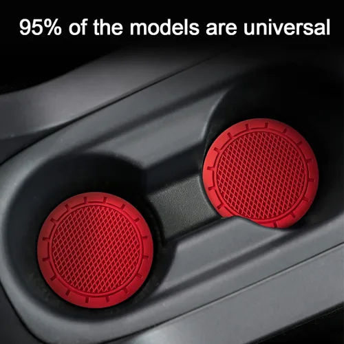 Miniatura 4 de Paquete de 4 portavasos para auto, portavasos universal antideslizante de 2.75 pulgadas de diámetro, duradero, compatible con la mayoría de los Rojo