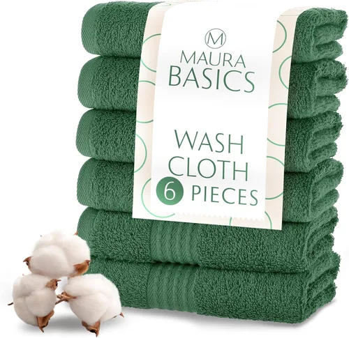 Miniatura 25 de MAURA Basics - Toallas de baño de 100 % algodón turco con bucles de gancho. Juego de toallas de felpa absorbentes de lujo extra grandes para baño