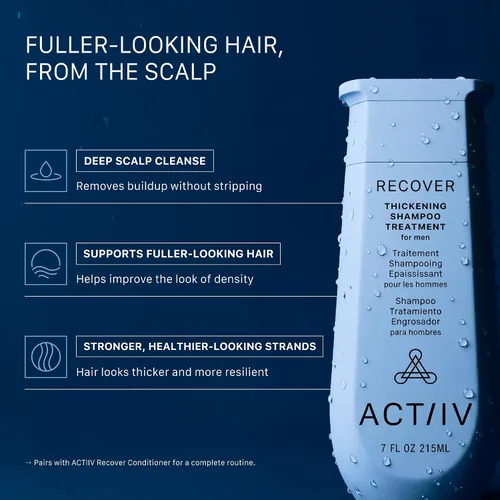 Miniatura 2 de ACTIIV Recover - Tratamiento de champú engrosante para hombres Apoya la apariencia de un cabello más completo y de aspecto más saludable, apoya