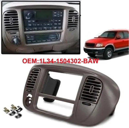 Miniatura 2 de Conjunto de bisel para panel de radio del salpicadero central compatible con Ford F-150 Expedición 97-03 Radio salpicadero central bisel panel