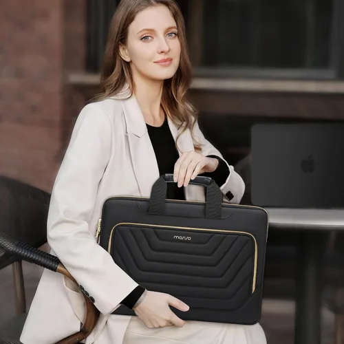 Miniatura 2 de MOSISO Laptop Shoulder Bag, Computer Bags, Laptop Messenge Bag with Front Inverted Trapezoid Quilted Pocket