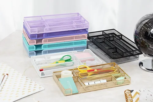 Miniatura 8 de Annova Organizador de Cajones de Escritorio para Organización de Oficina - Malla Metálica - Bandeja de Almacenamiento con Separadores