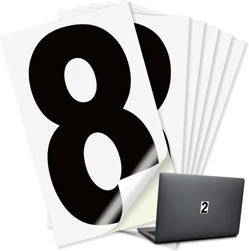 Miniatura 19 de iSYFIX Calcomanías de vinilo negro número 0 (Zero) – Paquete de 6 calcomanías de 1.5 pulgadas – Calcomanías de alta calidad, fondo reflectante