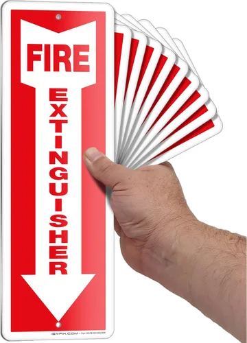 Miniatura 27 de iSYFIX Letrero para extintor de incendios – Paquete de 2 carteles reflectantes de aluminio 040 100% libre de óxido, laminado para máxima resistencia
