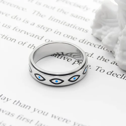 Miniatura 8 de Anillo de ansiedad OreilleStar para mujeres, anillo giratorio de titanio y acero inoxidable, anillo de ansiedad para hombres, 6mm de ancho con Plata