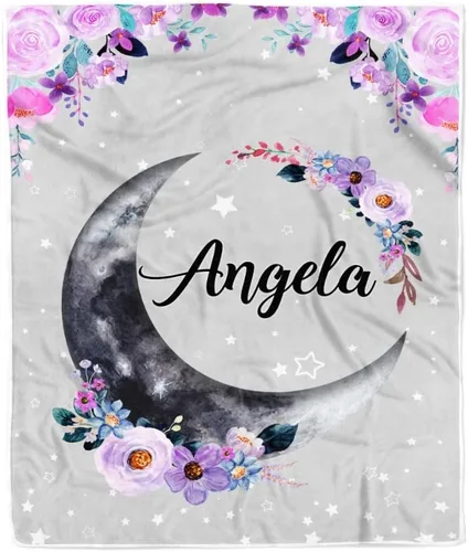 Miniatura 13 de Manta de bebé safari personalizada con nombre personalizado para niñas, hija recién nacida, nieta, sobrina, cumpleaños, manta de forro polar
