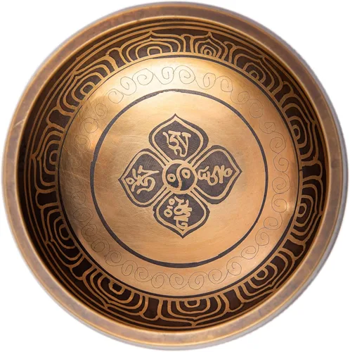 Miniatura 2 de HIMALAYAN BAZAAR - Juego de cuencos tibetanos de 4 pulgadas, fácil de tocar, auténtico, hecho a mano para meditación, sonido de 7 chakras, curación
