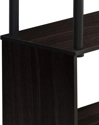 Miniatura 8 de FURINNO Brahms - Estantería de almacenamiento, 3 niveles, roble negro/negro