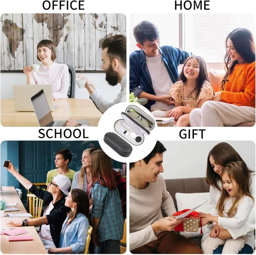 Miniatura 7 de Estuche 2 en 1 para Lentes de Contacto y Anteojos para Mujeres, Hombres y Niños, Estuche Duro Portátil de Doble Cara para Anteojos de Viaje