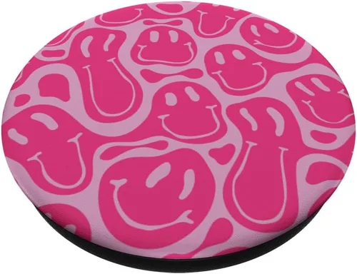 Miniatura 2 de estética trippy rosa líquido remolino goteo sonrisa cara PopSockets estándar PopGrip