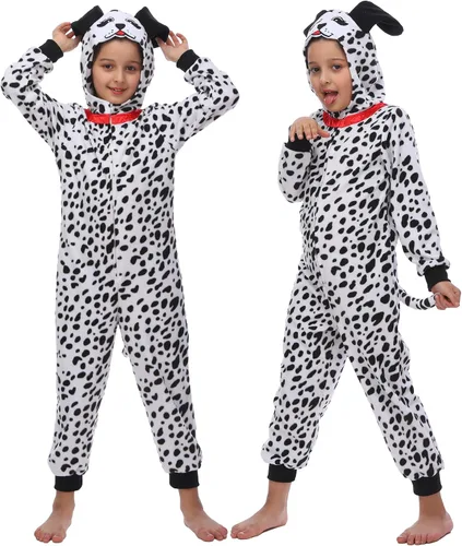 Miniatura 38 de Wizland Disfraz de animal para niños, leopardo, vaca, mono, reno, gato negro, dálmata, muñeco de nieve, mono de Papá Noel