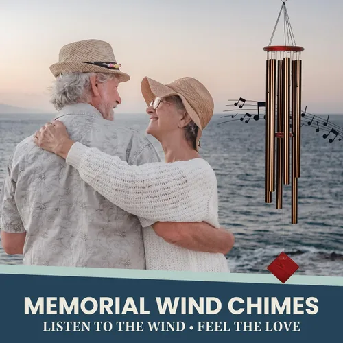 Miniatura 5 de Woodstock Chimes Neptune Carillón de Viento para Exterior de 54", Grande, Bronce, Sonido de Tono Profundo para Jardín al Aire Libre, Patio