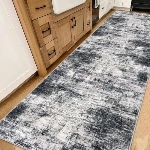 Miniatura 445 de IOHOUZE Alfombra abstracta lavable de 3 x 12 pies para pasillos, antideslizante para cocina, camino de entrada de lana sintética para interiores