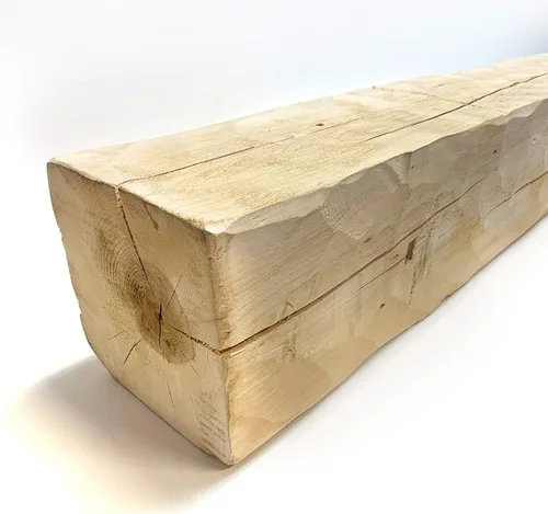 Miniatura 4 de Wilson 8 x 8 x 72 pulgadas repisa de viga de granero tallada a mano, estante rústico de madera maciza natural sin terminar (1 unidad)