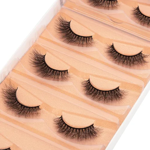 Miniatura 2 de DYSILK Pestañas postizas Wispy - Pestañas postizas de visón 5 pares 6D Extensión de pestañas postizas falsas de visón, Pestañas postizas naturales 5