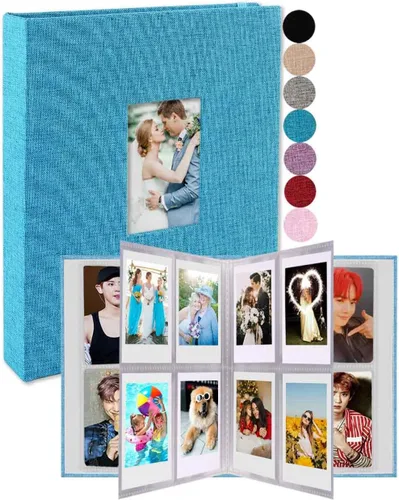 Miniatura 8 de GPIRAL Mini Álbum de Fotos 208 Fotos Verticales - Álbum de Fotos de Lino 2x3 Compatible con Tarjetas Fotográficas K-pop, Fujifilm Instax Mini Film
