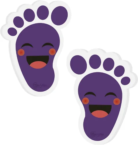Miniatura 9 de Beautyflier Calcomanías amarillas de dibujos animados para niños (20 pares), material de PVC impermeable, autoadhesivo, guías de distancia social