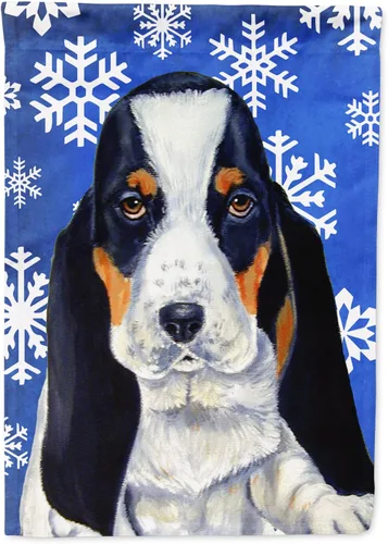 Miniatura 27 de Caroline's Treasures SC9374GF Bulldog English Snow flakes Holiday Garden Flag Buzón Bandera decorativa para patio exterior, patio, obras de arte