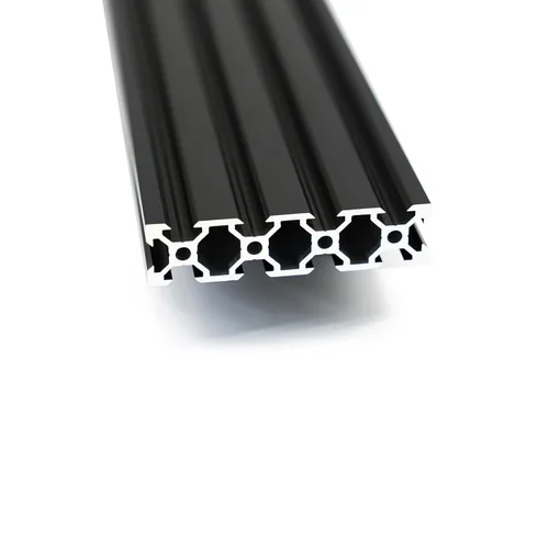 Iverntech Perfil de extrusión de aluminio 2080 con ranura en V de 11.811 in, 11.81 pulgadas, perfil de aluminio anodizado estándar europeo negro