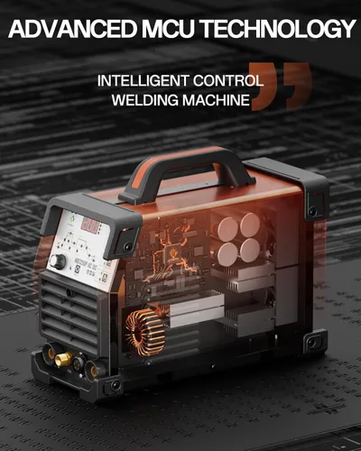 Miniatura 7 de HITBOX Soldador TIG AC/DC con Pulso, Máquina de Soldadura de Aluminio Profesional de 200A con Onda Cuadrada/Electrodo/MMA/IGBT, Soldador de Arco