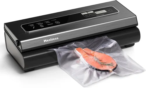 Mesliese - Máquina selladora al vacío, potente sistema de preservación de alimentos al vacío compacto 6 en 1 de precisión 6 en 1 con cortador, 2