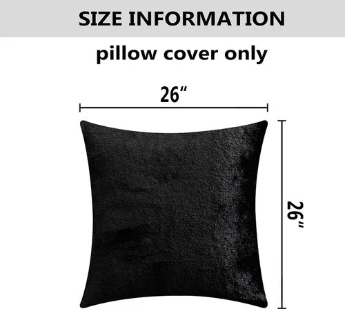 Miniatura 5 de Home Brilliant Juego de 2 almohadas de felpa de piel sintética marrón para sofá, fundas de almohada decorativas cuadradas cálidas para patio, juego