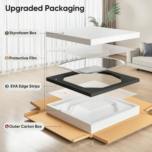 Miniatura 8 de Suidia Espejo de baño, espejo de pared de 20 x 30 pulgadas, espejo de baño sin marco con borde biselado para dormitorio, sala de estar, entrada