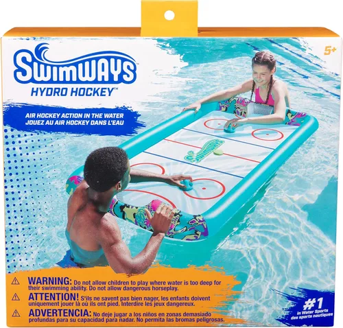 Miniatura 7 de SwimWays Hydro Hockey - Juego de mesa de hockey acuático inflable flotante, juguete de piscina para niños de 5+ años Hockey inflable