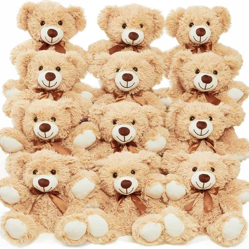 Miniatura 8 de Paquete de 5 osos de peluche a granel, juguetes de peluche, regalo para niños y novias, osos de peluche de 13.5 pulgadas para Navidad, San Valentín