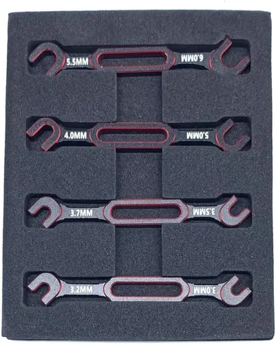 Miniatura 2 de KingVal 4 llaves inglesas de 3.0/3.2/3.5/3.7/4.0/5.0/5.5/0.236 in, herramienta de reparación universal a control remoto compatible con RC coche, Rojo