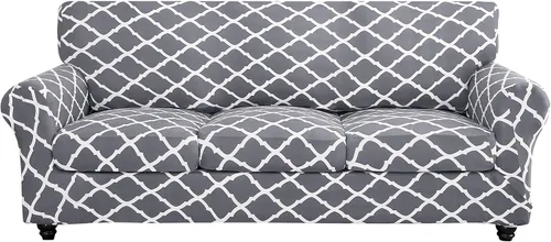 Miniatura 48 de SearchI Funda elástica para sofá con estampado, Fundas para sofá con diseño floral, 2 piezas de funda elástica para sillón con funda de cojín