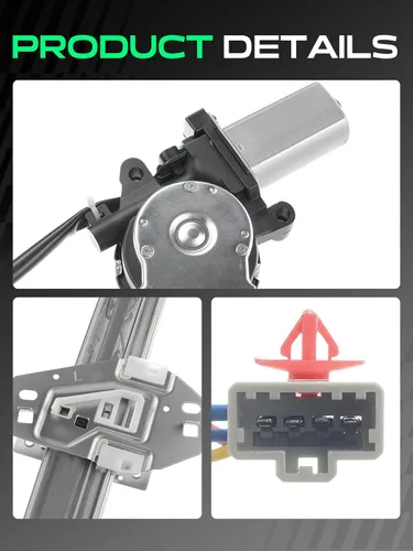 Miniatura 8 de YHTAUTO Elevalunas eléctrico delantero del lado del conductor con conjunto de motor de 4 pines para Honda Accord 1998-2002, solo sedán de 4 puertas