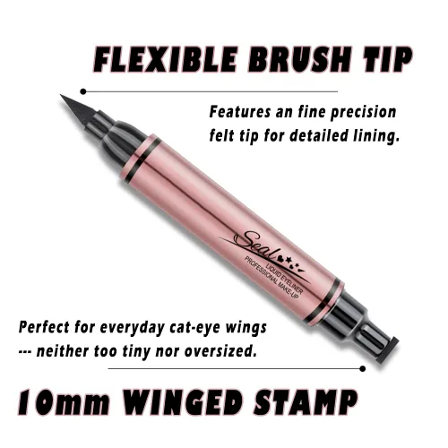 Miniatura 2 de Delineador de ojos con sello de gran capacidad, delineador líquido jumbo de doble extremo, impermeable y duradero bolígrafo delineador de ojos negros