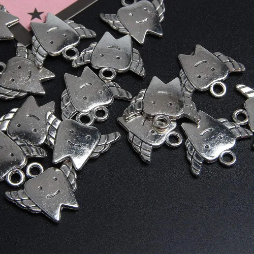 Miniatura 7 de Acxico 50 dijes de hadas tibetanos de plata para niños, 0.709 in, Plata